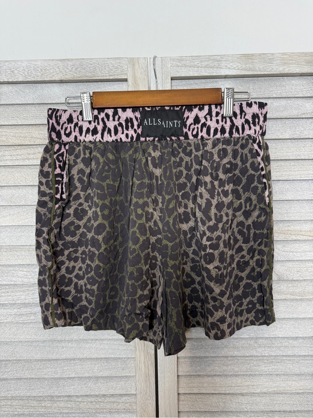 AllSaints Esma Leopard Print Shorts Women’s Large